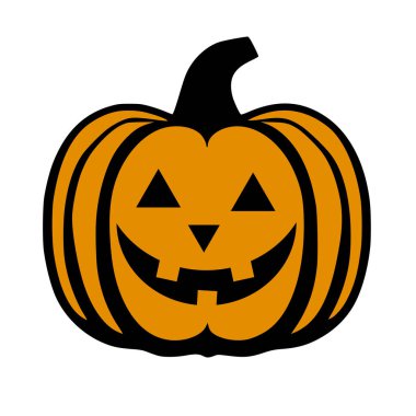 Cadılar bayramı kabağı gülen ikon vektörü