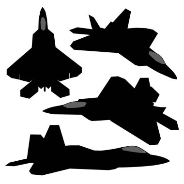 Raptor jet savaş uçağı silueti ayarlama vektörü 