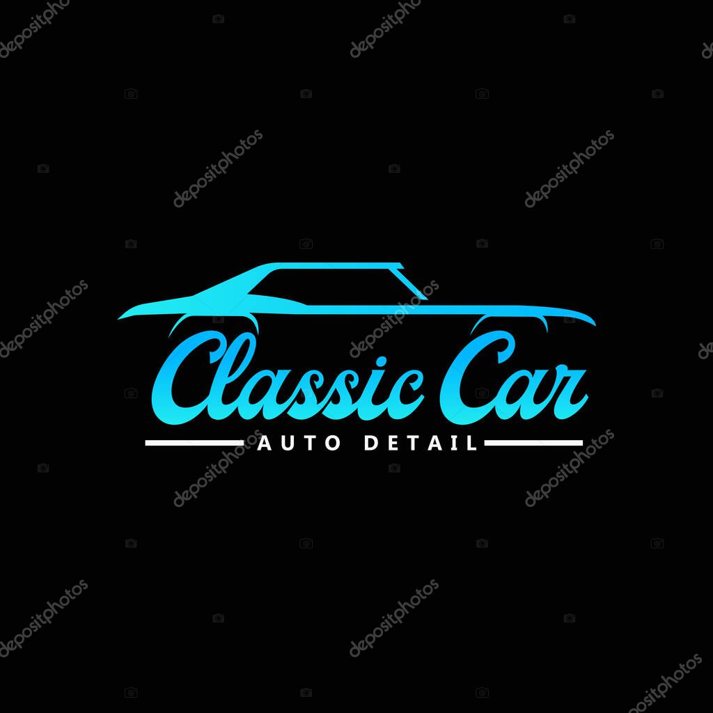 Classic car auto detail logo template