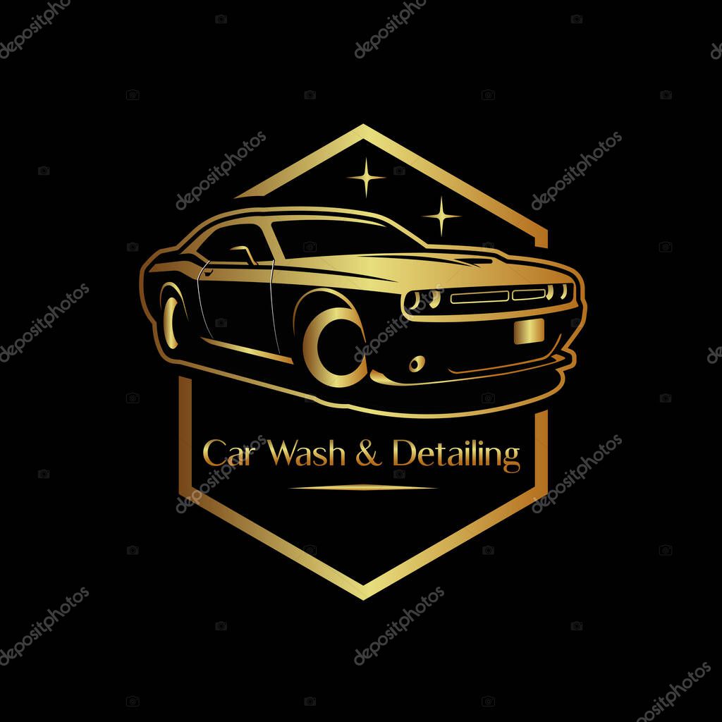 Car wash detailing logo vector design