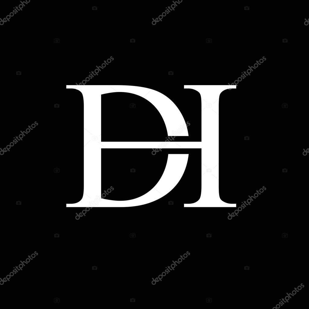 Initial letter DH luxury logo vector
