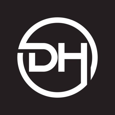 daire harfi DH logo sembolü vektörü