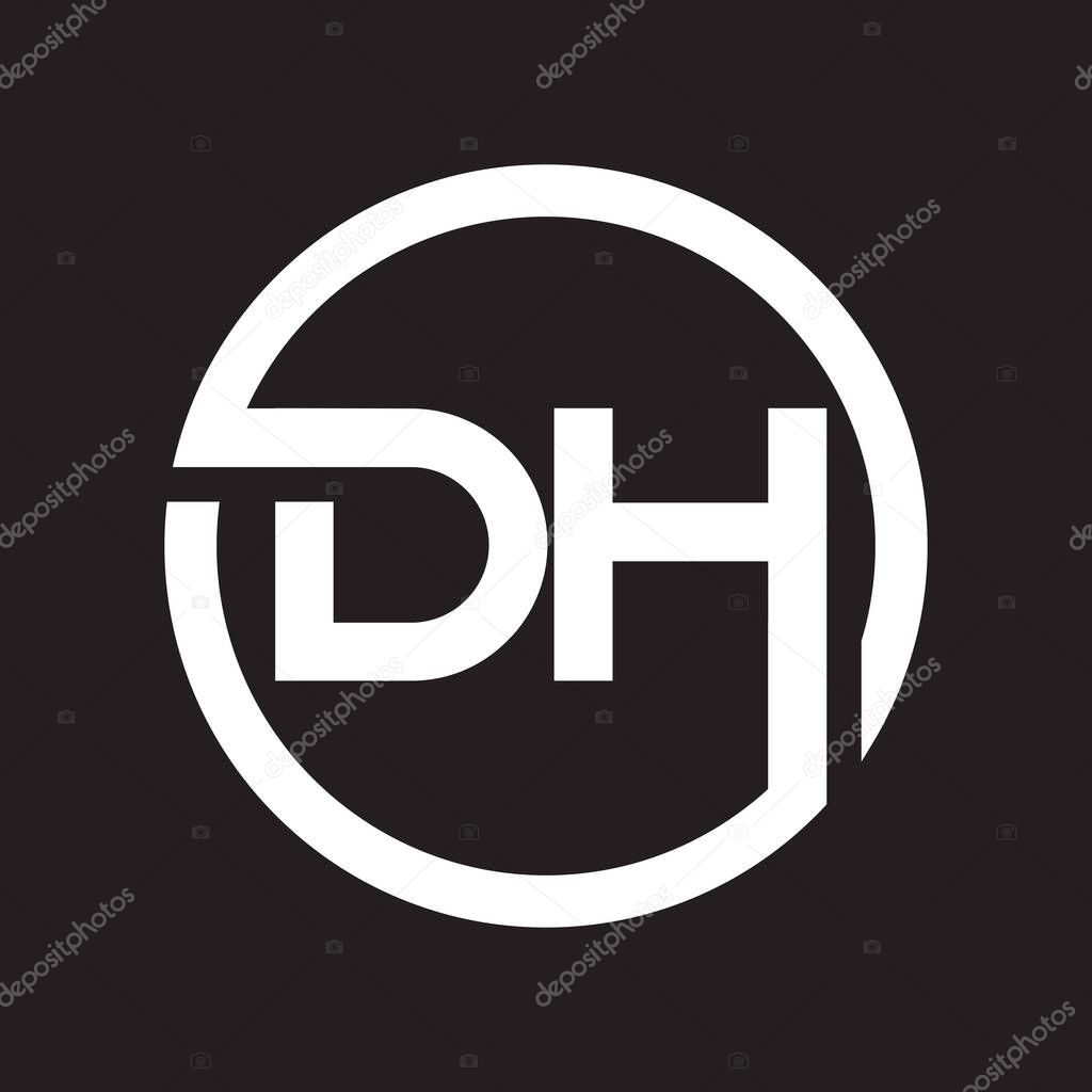 Circle letter DH logo symbol vector