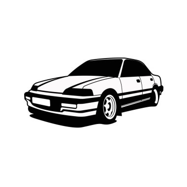 Klasik Japon arabası. Basit siluet.