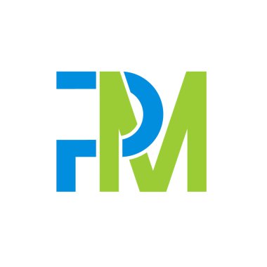 İlk harf PM logo şirketi şablonu