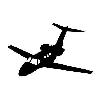 özel jet ulaşım siluet vektörü