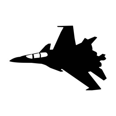 Rus modern jet savaş uçağı silueti vektörü