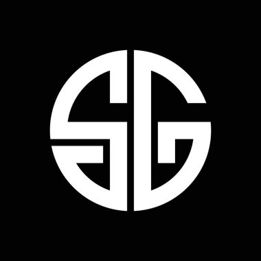 İlk harf SG basit çember logosu 