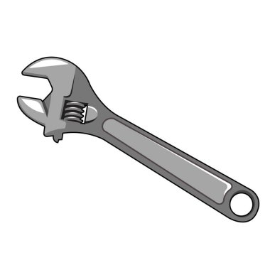 wrench tool adjustable flat vector design