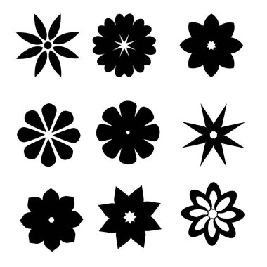 simple flower collection set ornament