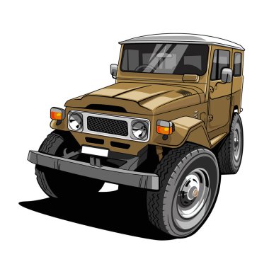 Vintage off road taşıyıcı illüstrasyonu