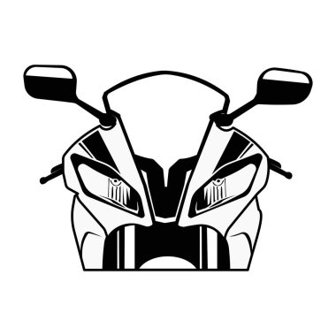 Motosiklet yarışı silueti ön görünüm 