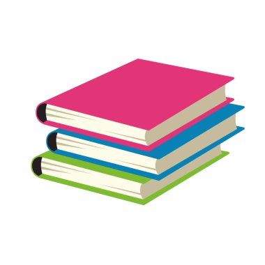 Beyaz arkaplan üzerine kitap yığını