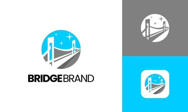 Bridge Symbol Konstruktion Lämplig För Industrial Business Logo Design — Stock vektor