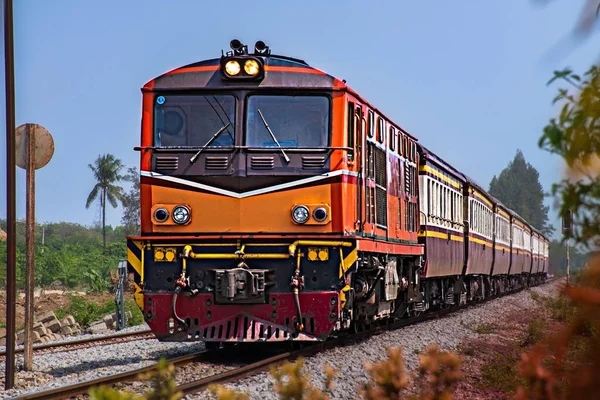 Passenger Train Diesel Locomotive Railway — Stock Photo, Image