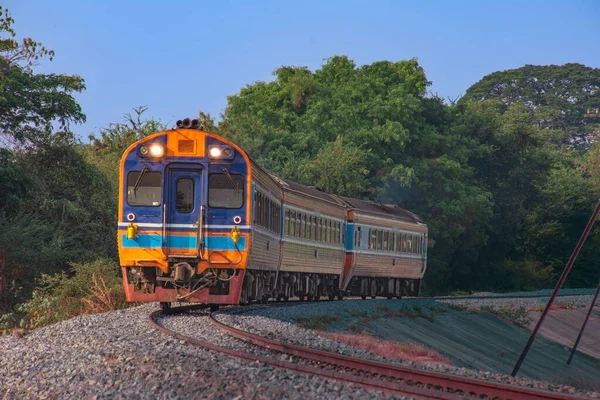 Diesel Railcar Passed Railway Curve — Stock Photo, Image