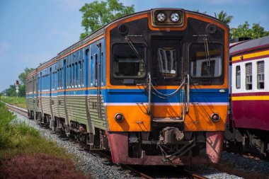 Diesel railcar on the railway.