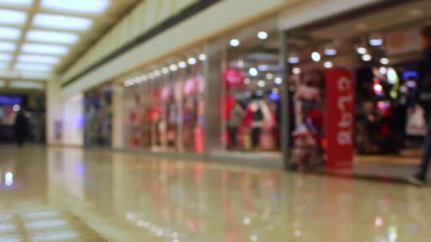 Shopping Centro Commerciale Gente Che Cammina Sfondo Sfocato Scadenza Temporale — Video Stock