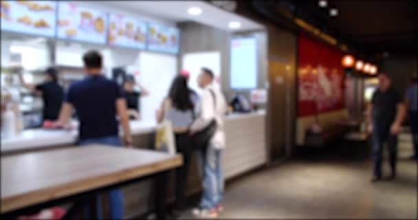 Lidé Objednávají Restaurace Fast Food Rozmazané Pozadí Video — Stock video
