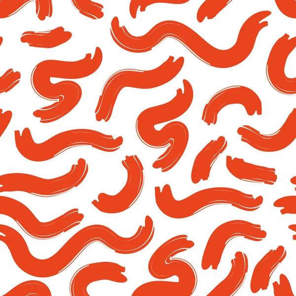 Beyaz arkaplanda kırmızı fırça darbesinin soyut vektörü. Kumaş, hatıra defteri ve duvar kağıdı projeleri için mükemmel.