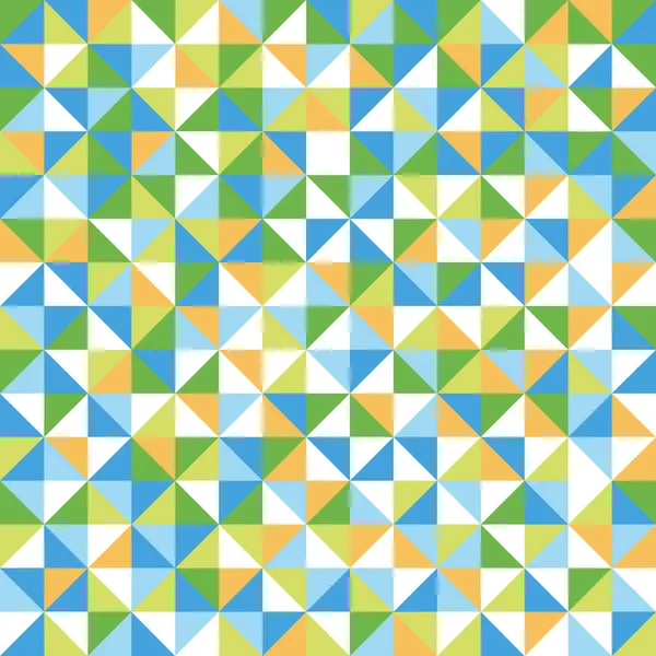 Çağdaş tasarımlar için mavi, yeşil ve sarı renkli çeşitli üçgenler içeren canlı bir desen. Arka plan, kumaş, hatıra defteri, duvar kağıdı projeleri için mükemmel..