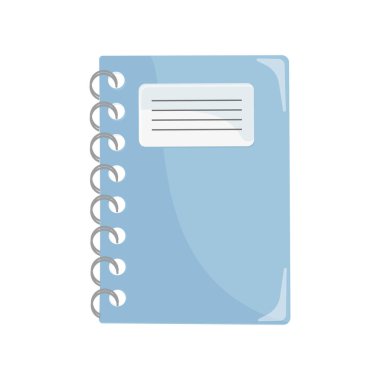 Okul malzemeleri. İzole edilmiş arka planda sarmal defter. Okula dönelim. Vektör.