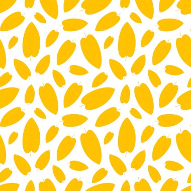 Sonbahar yapraklarının sarılı olduğu kusursuz bir desen. Düz biçimli vektör orman dokusu.