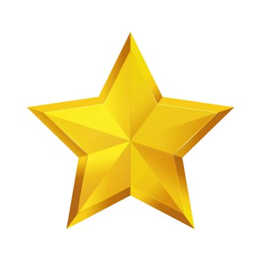 İzole edilmiş beyaz arka planda altın yıldız. Vektör illüstrasyonu.