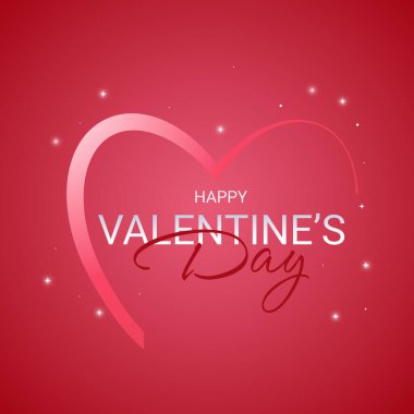 Pembe kalpli soyut bir geçmiş ve Sevgililer Günü 'nüz kutlu olsun. Sevgililer Günü için minimal tasarım.