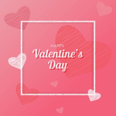 Sevgililer Günün kutlu olsun. El çizimi kalp karalaması. Tatil kartı. Vektör illüstrasyonu.