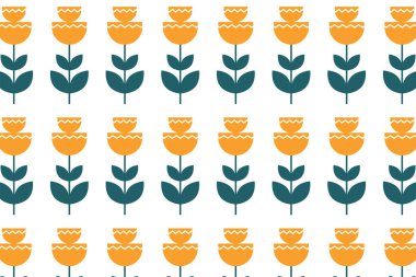 Bauhaus tarzında geometrik çiçekli kusursuz desen. Geometrik çiçeklerin soyut dokusu. Vektör.