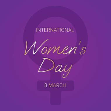 8 Mart 'ta Uluslararası Kadınlar Günü vektör illüstrasyon konsepti, kadın işaretiyle illüstrasyon. Uluslararası Kadınlar Günü. Poster, afiş, broşür..