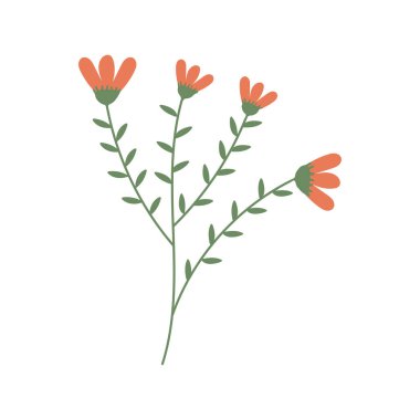 İzole edilmiş beyaz arkaplanda el çizimi tarzında dal yerleştir.