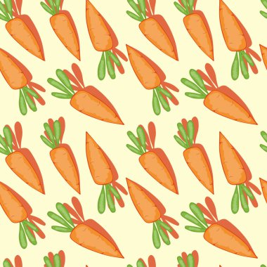 Hafif bir arka planda elle çizilmiş havuç deseni. Vektör arkaplanı.