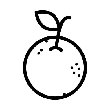 Yapraklı turuncu simge. Citrus meyvesi. Sağlıklı beslenme ve sağlıklı yaşam tarzı.