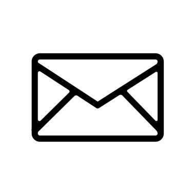 Doğrusal biçimdeki e- posta simgesi. İzole edilmiş arkaplanda zarf. Vektör illüstrasyonu.