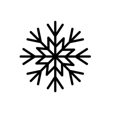 Kar Tanesi vektörü doğrusal simgesi. Noel ve Yeni Yıl için tasarım öğesi. Kış mevsimi, kutlama..