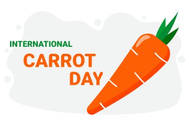 Uluslararası Havuç Günü. 4 Nisan Havuç Günü için festival posteri. Vektör.