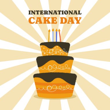 Uluslararası Pasta Günü. Vektör illüstrasyonu.