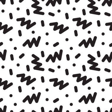 Basit siyah çizgilerle kusursuz desen. Karalama ögeleri olan arkaplan.