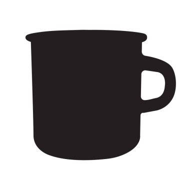 İzole edilmiş bir arkaplanda siyah bir kupa. Vektör..