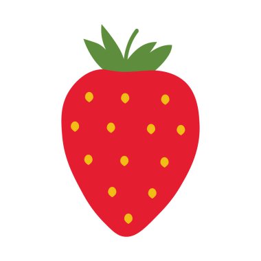 Çilek ikonu. Beyaz arkaplanda vektör üzümü.