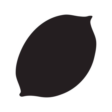 Limonun siyah silueti. İzole edilmiş arka planda vektör narenciye elementi..