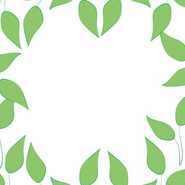 Metin için yeşil yapraklı çerçeve. Yaz tasarımı. Yaprak sınırı. Vektör.