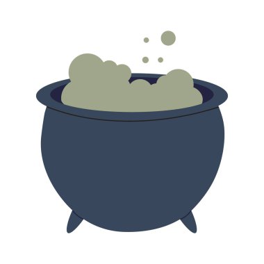 Cadıların kazanı. Ürkütücü Cadılar Bayramı sembolü. Vektör.