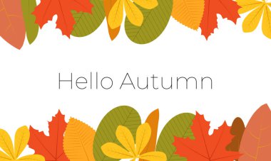 Sonbahar arkaplanı. Yapraklı pankart. Vektör illüstrasyonu.