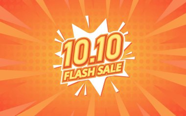 10.10 sale poster or shopping day flyer design. 10.10 Flash sale online banner. special offer or flash sale.