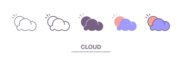 Icono Nube Ilustración Vectorial Aislada Sobre Fondo Blanco — Vector de stock