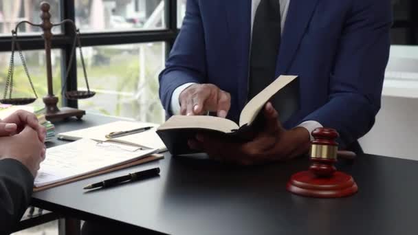 Hukuk Bürosunda Hukuk Hizmetleri Kavramına Sahip Avukatlar Bilgisayar Işgücü Hukuku — Stok video