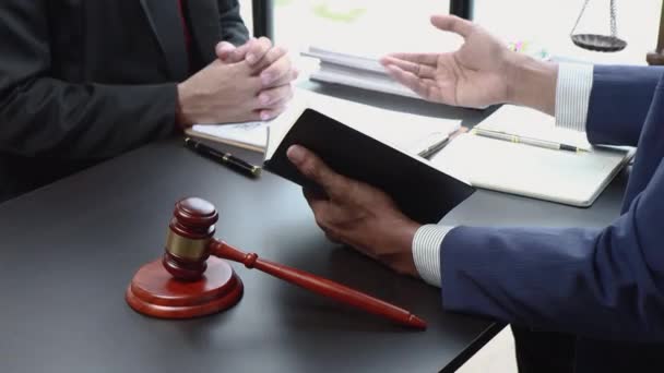 Адвокати Концепціями Юридичних Послуг Юридичному Бюро Працюють Юридичні Консультації Комп — стокове відео